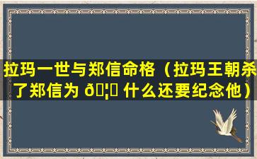 拉玛一世与郑信命格（拉玛王朝杀了郑信为 🦟 什么还要纪念他）